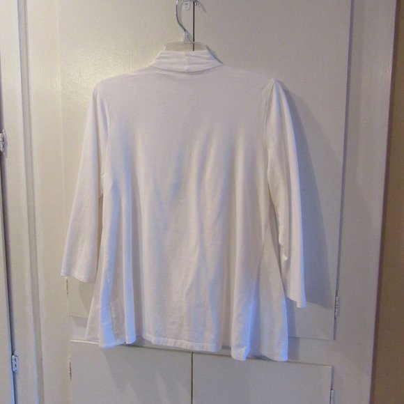 Swing Style Open White Charter Club Sweater Jacket - Picture 2 of 4
